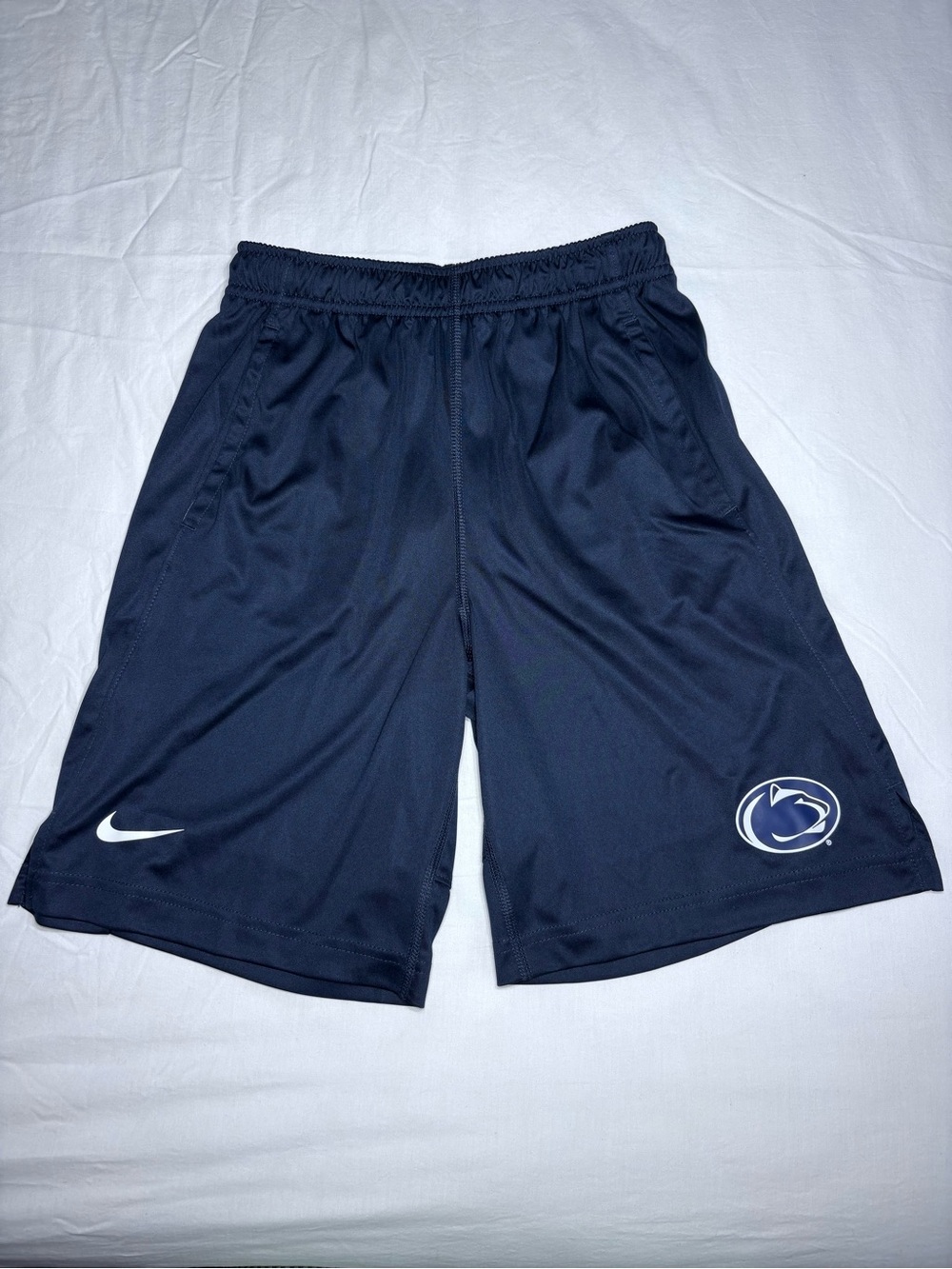 Nike Kids Navy Blue Athletic Shorts with Penn State Logo